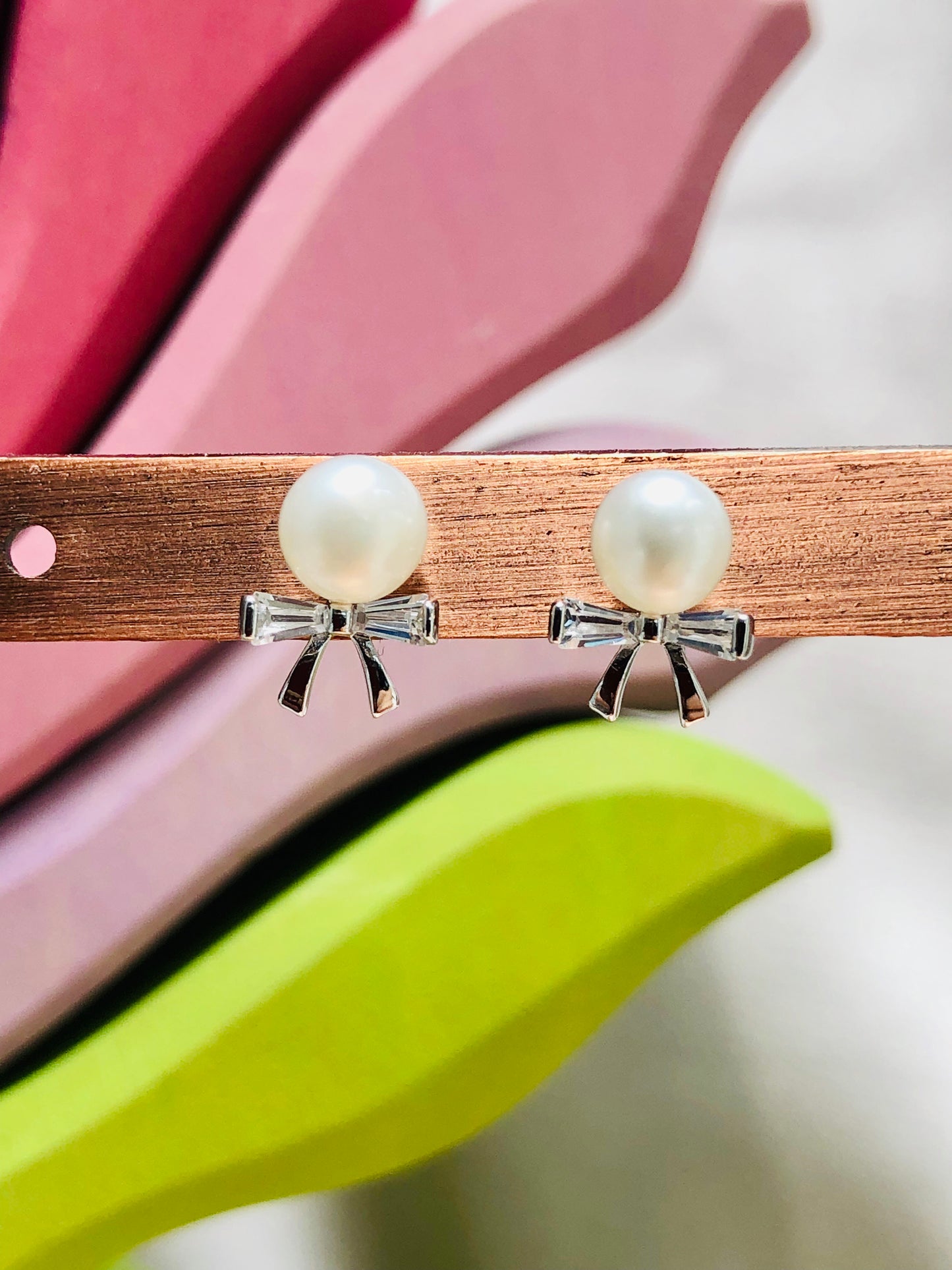 Silver Bow Earrings