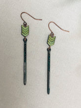 Load image into Gallery viewer, Green Arrow Earrings

