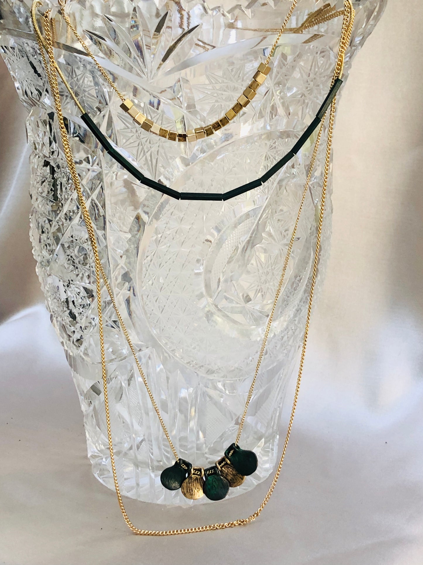 Black and Gold Plate Necklace