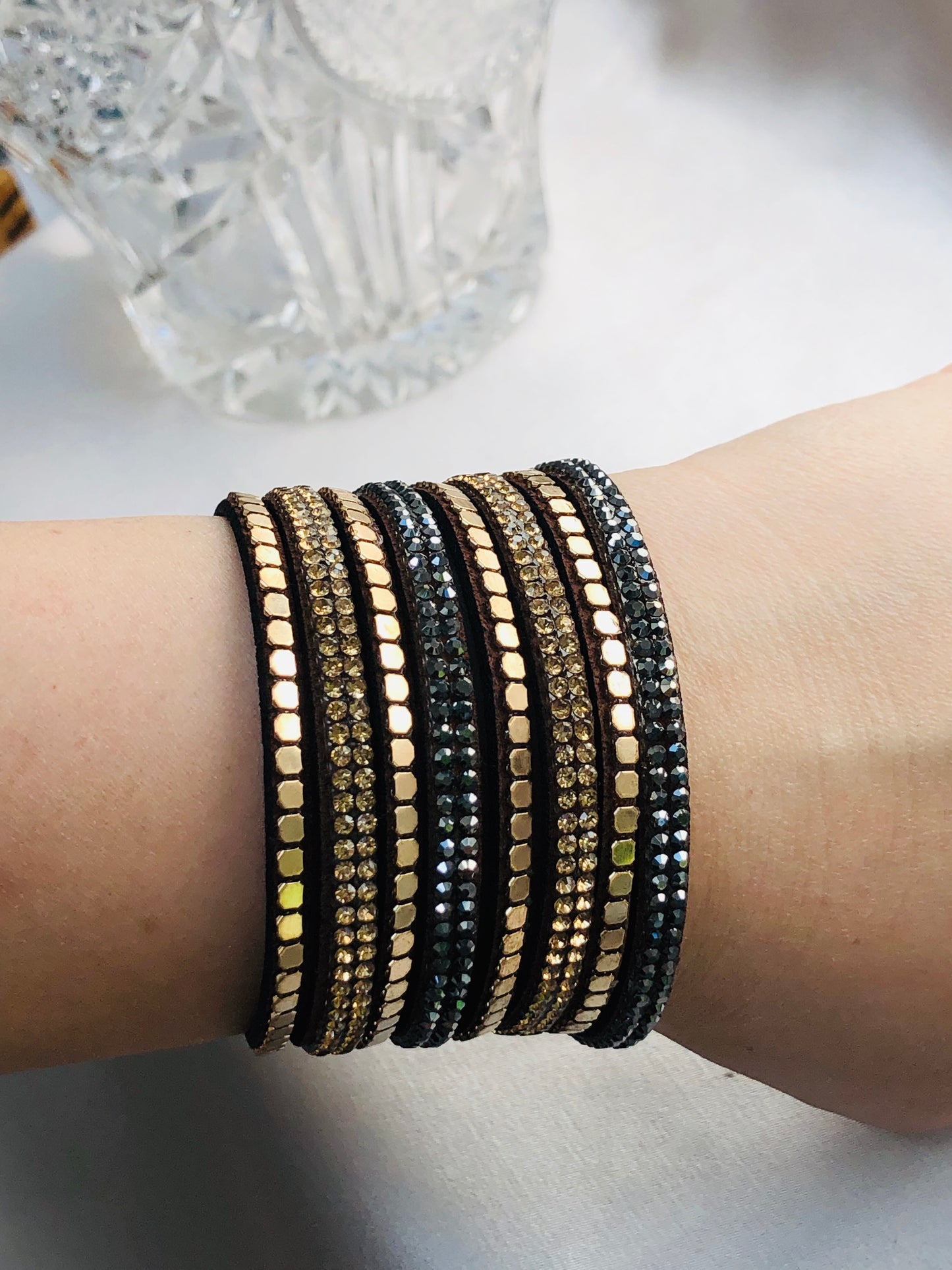 Blue and Amber Rhinestones