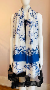 Blue Roses Scarf