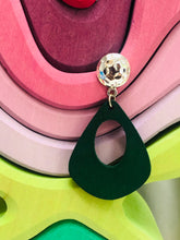 Load image into Gallery viewer, Abstract Emerald Earrings
