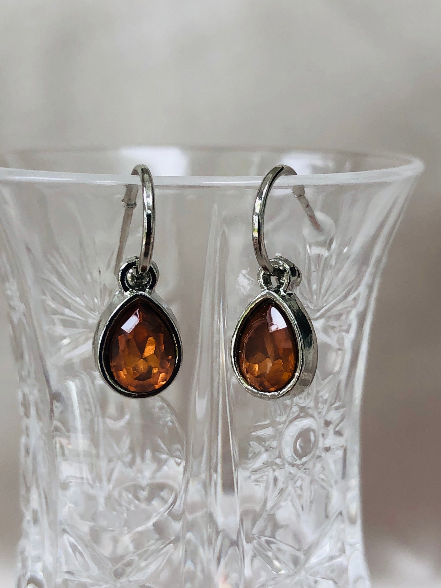 Brown Amber Earrings