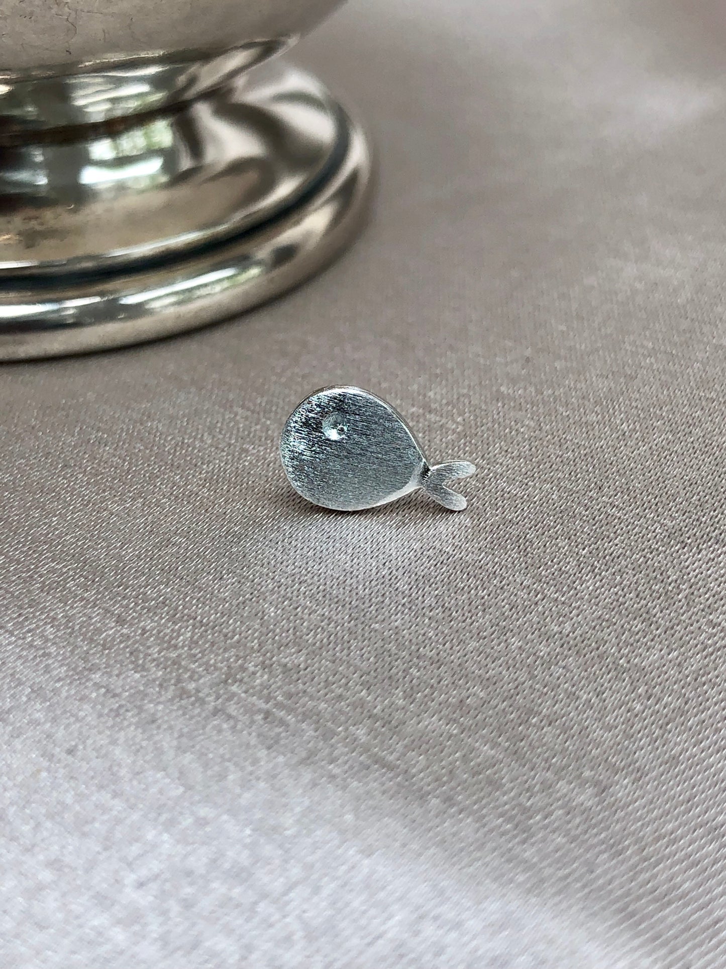 Silver Whale Earrings