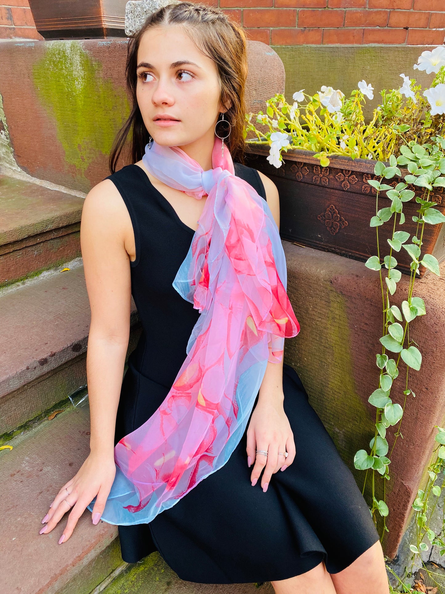 Soft Hibiscus Scarf